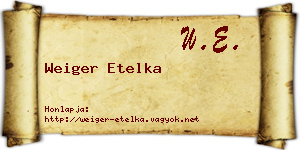 Weiger Etelka névjegykártya